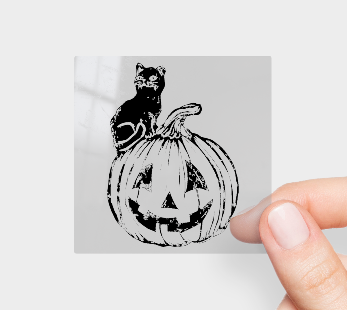 Sapphorica Creations Cat Pumpkin Permanent Sticker - Sapphorica Creations