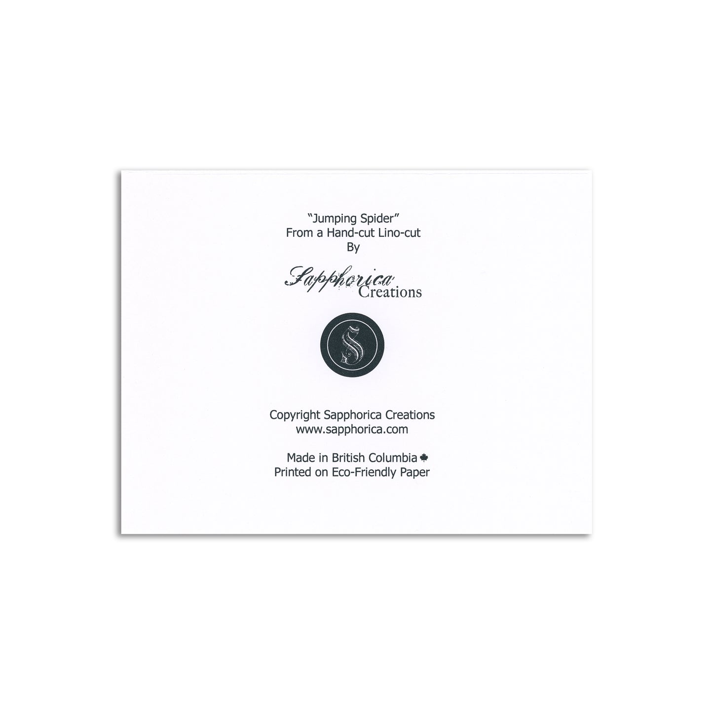 Sapphorica Creations Jumping Spider Art Card - Sapphorica Creations