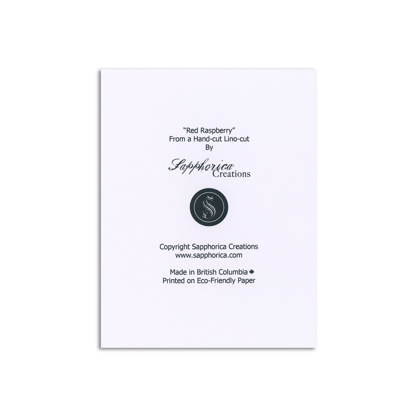 Sapphorica Creations Red Raspberry Art Card