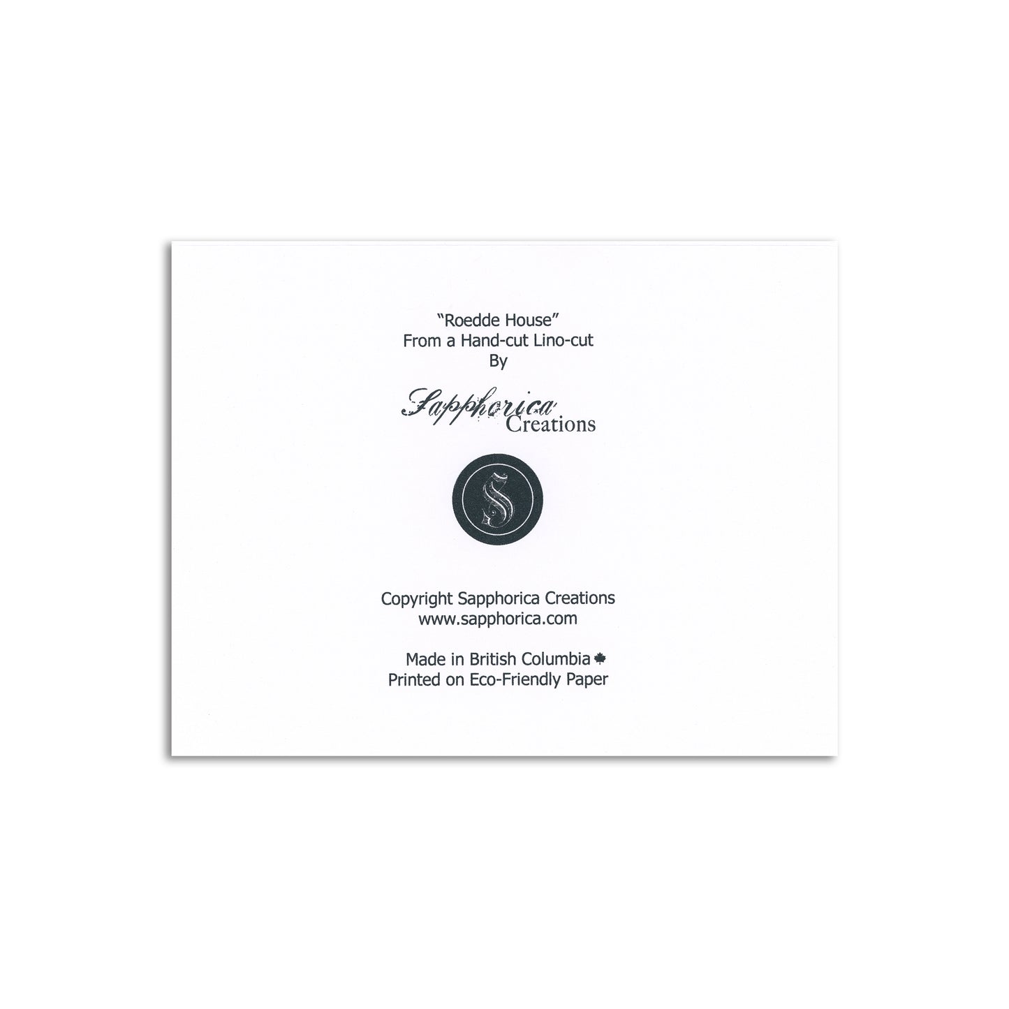 Sapphorica Creations Roedde House Art Card