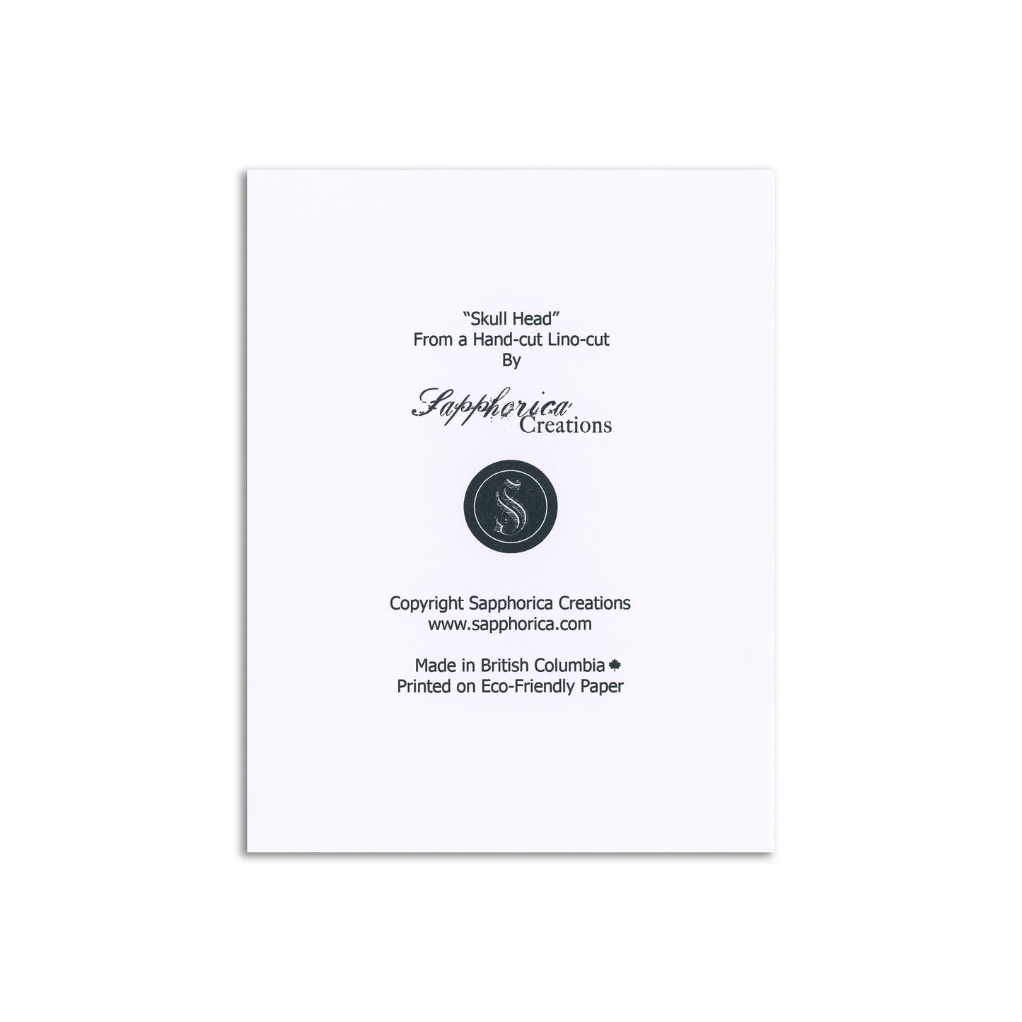 Sapphorica Creations Skull Head Art Card