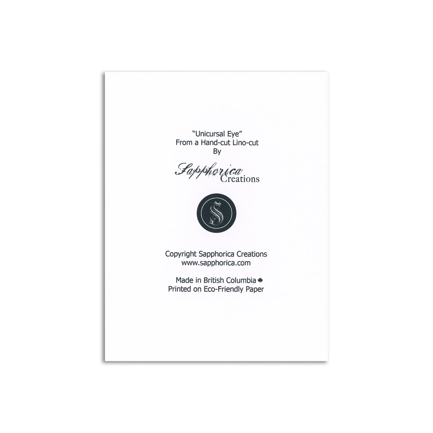 Sapphorica Creations Unicursal Eye Art Card