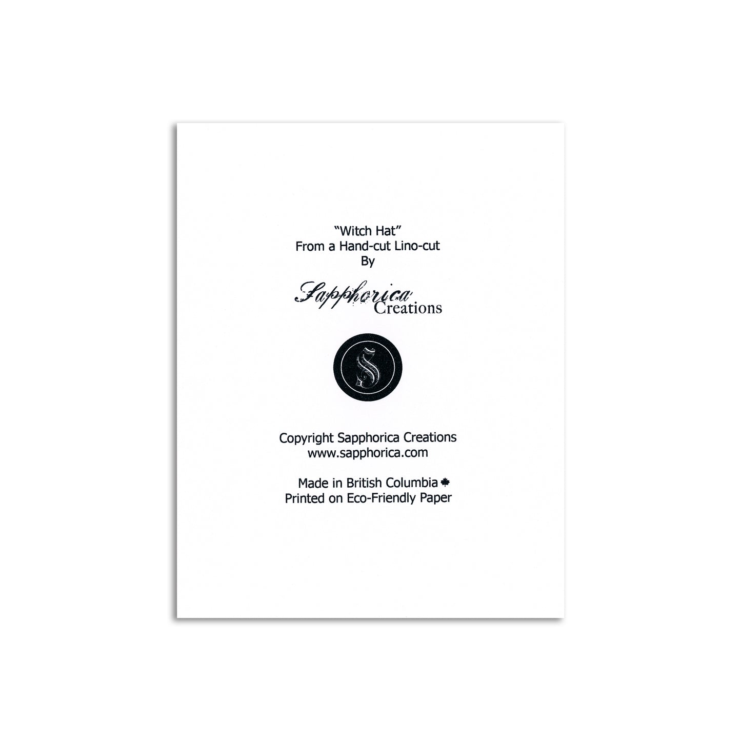 Sapphorica Creations Witch Hat Art Card