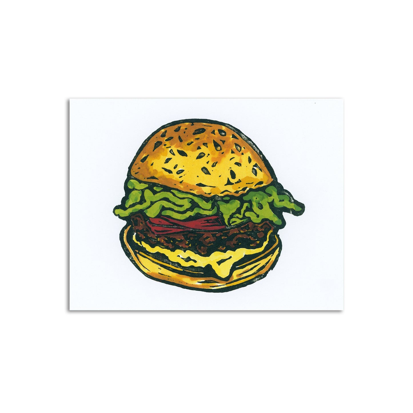 Sapphorica Creations 50's Hamburger Art Card - Sapphorica Creations