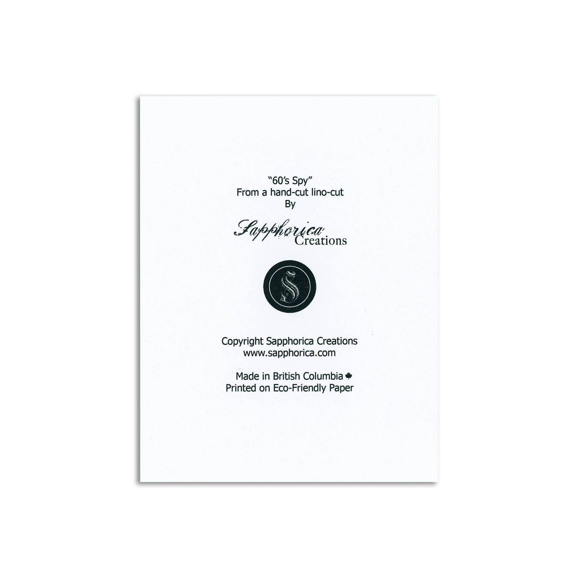 Sapphorica Creations 60's Spy Art Card - Sapphorica Creations