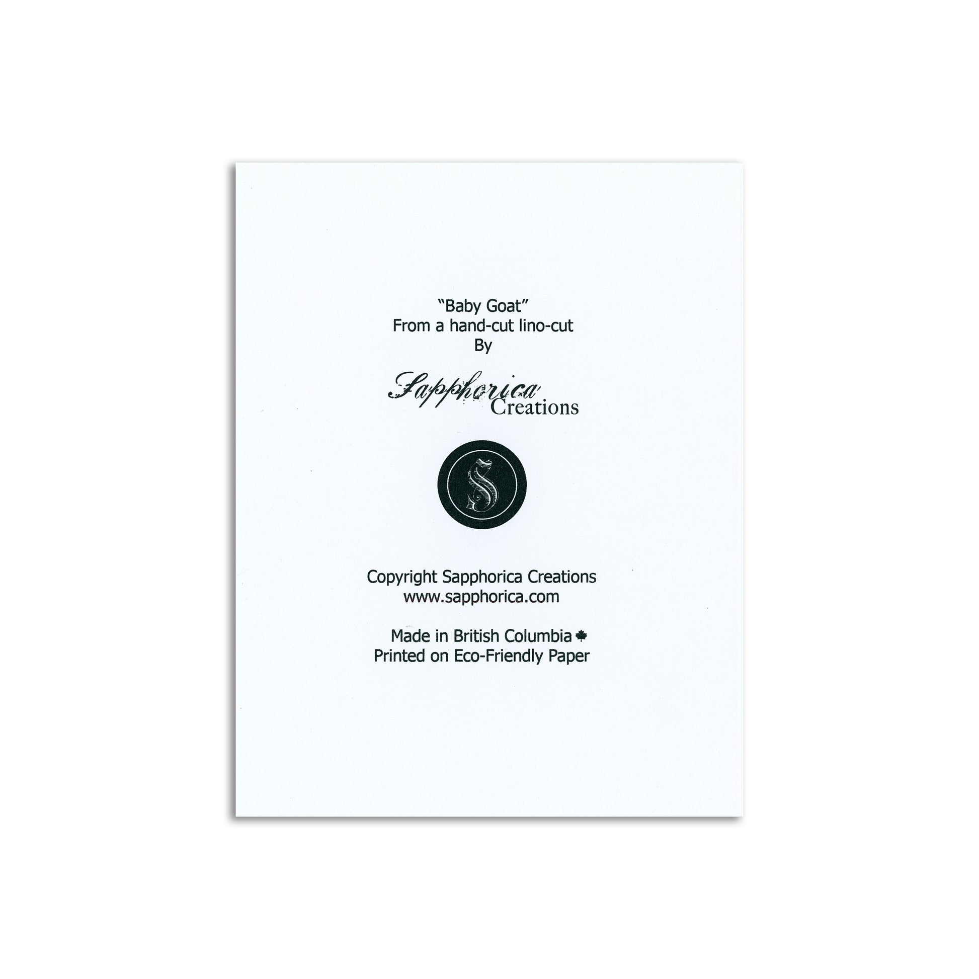 Sapphorica Creations Baby Goat Art Card - Sapphorica Creations