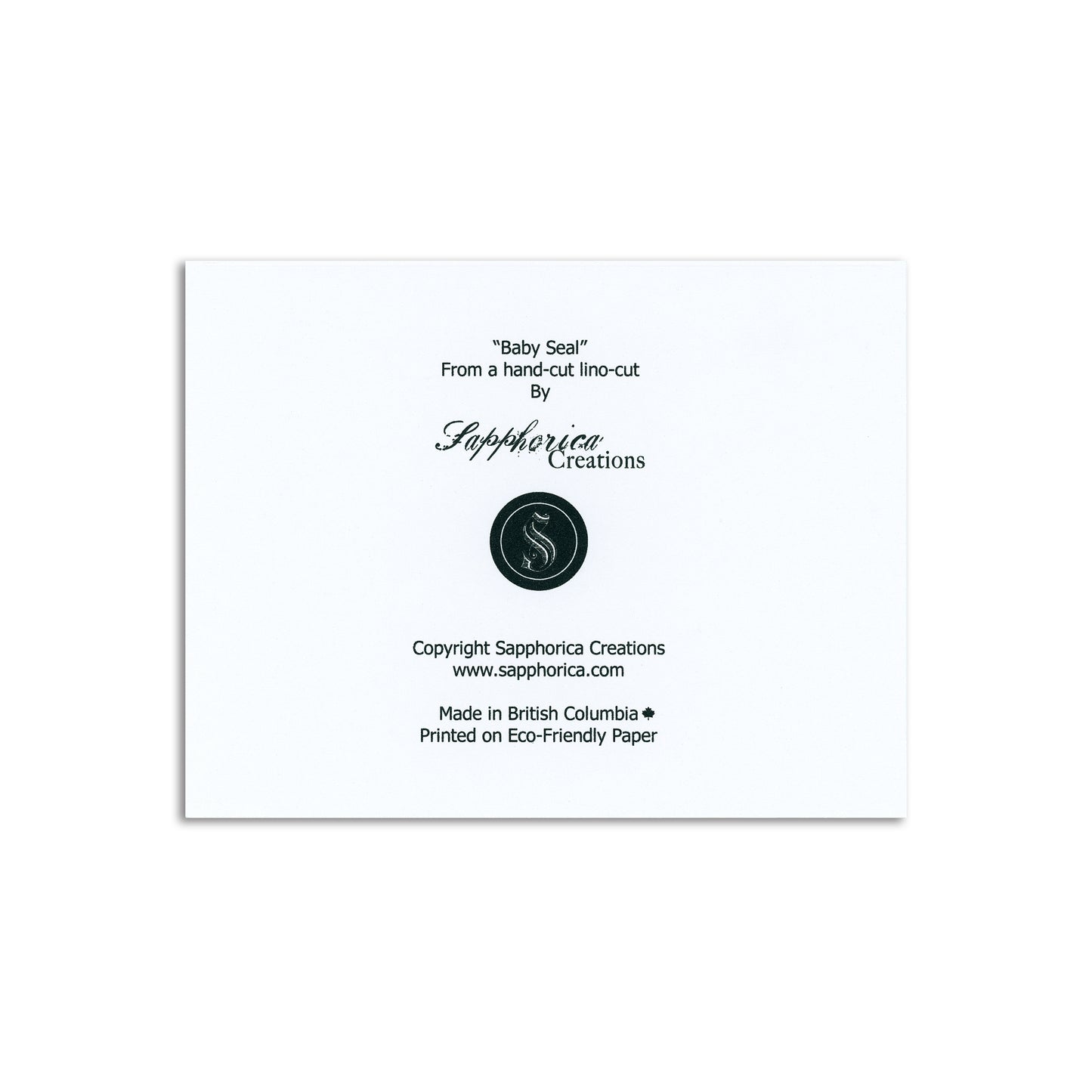 Sapphorica Creations Baby Seal Art Card - Sapphorica Creations