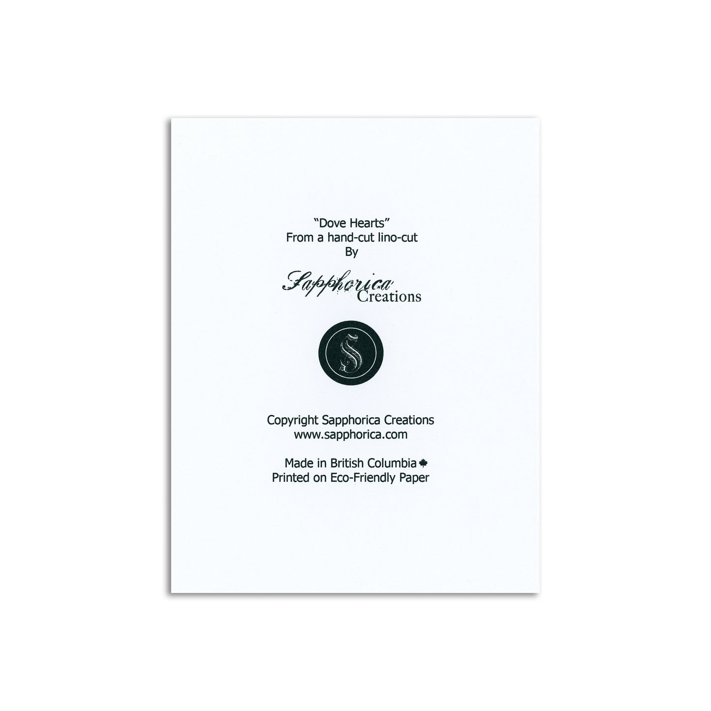 Sapphorica Creations- Dove Hearts Art Card - Sapphorica Creations
