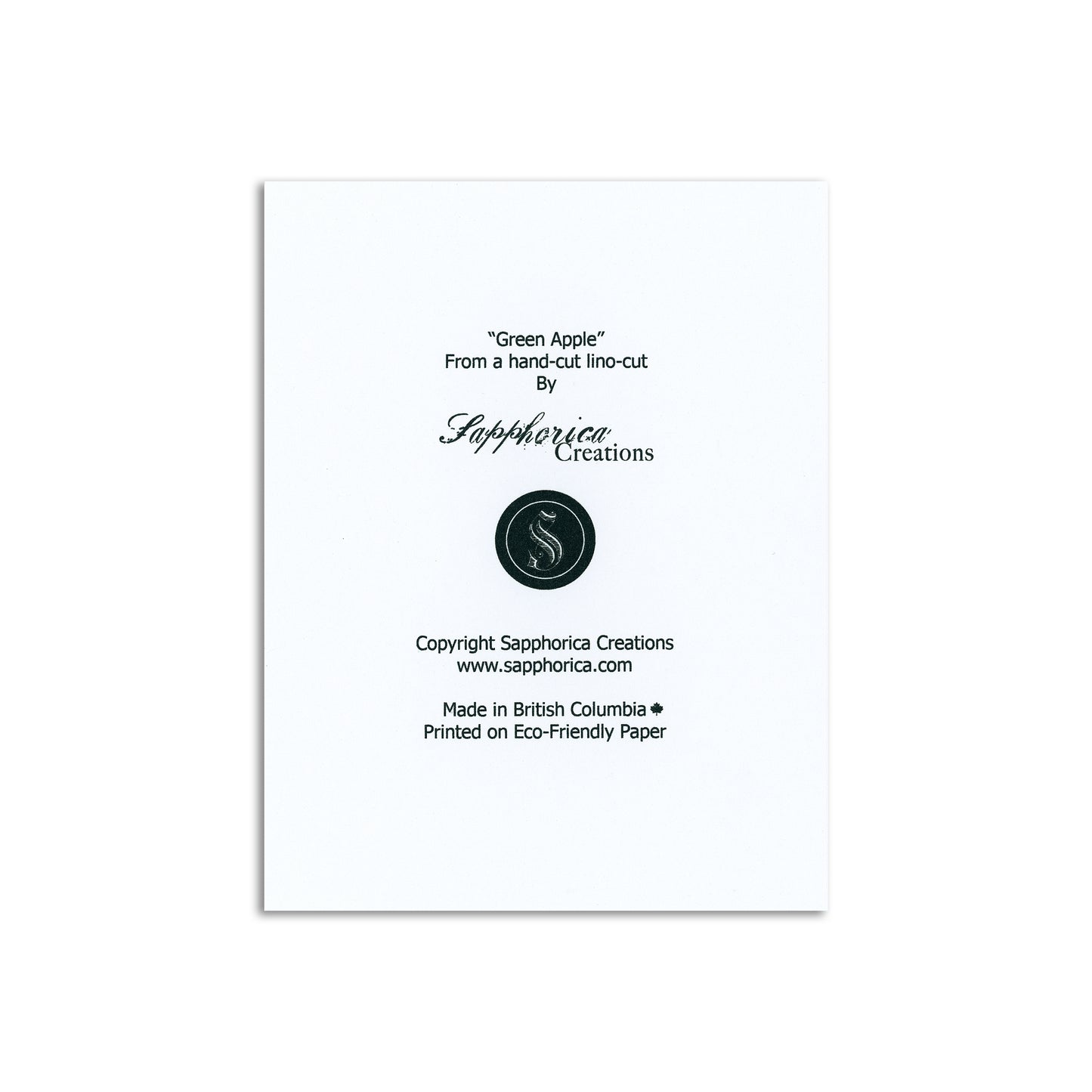 Sapphorica Creations Green Apple Art Card - Sapphorica Creations