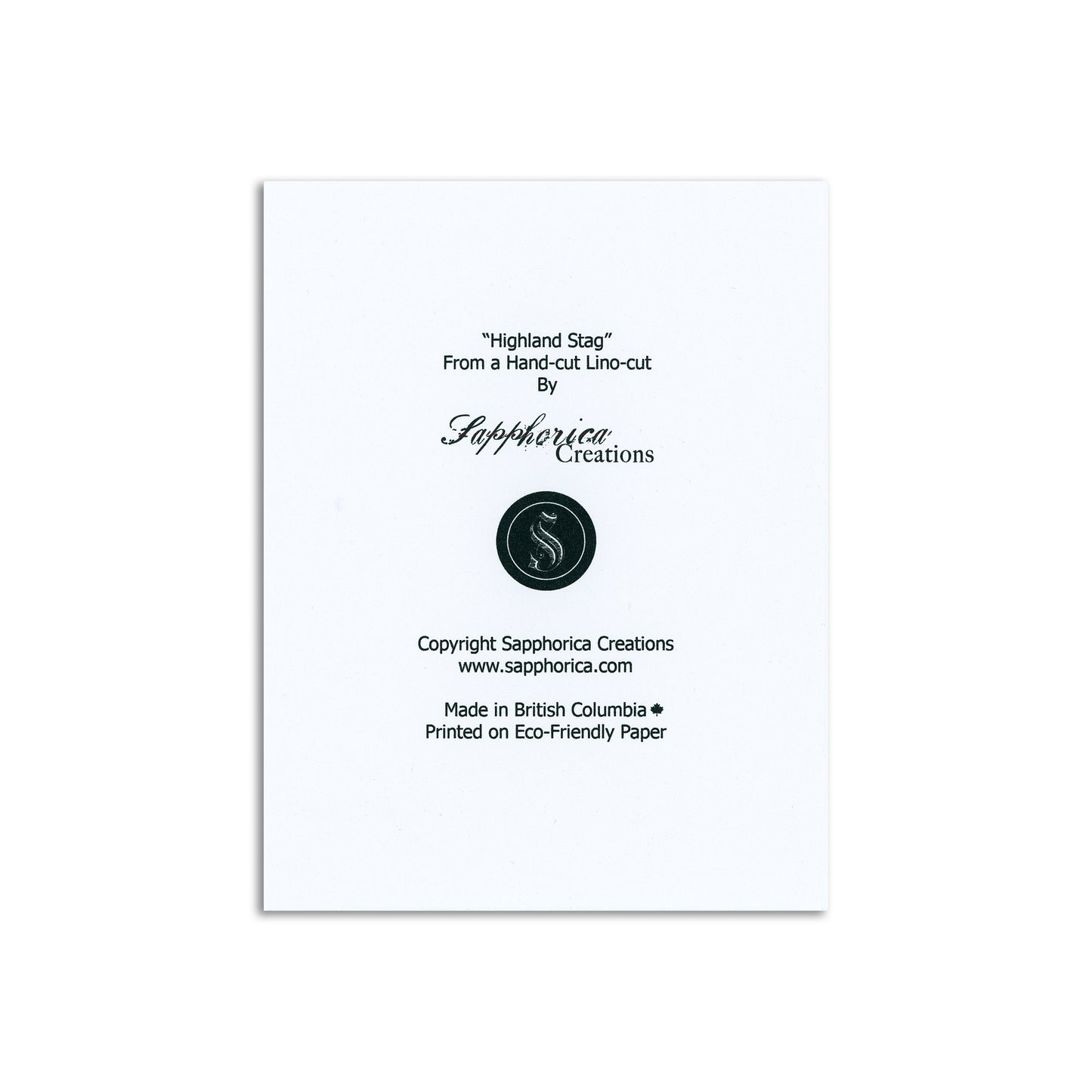 Sapphorica Creations Highland Stag Art Card - Sapphorica Creations