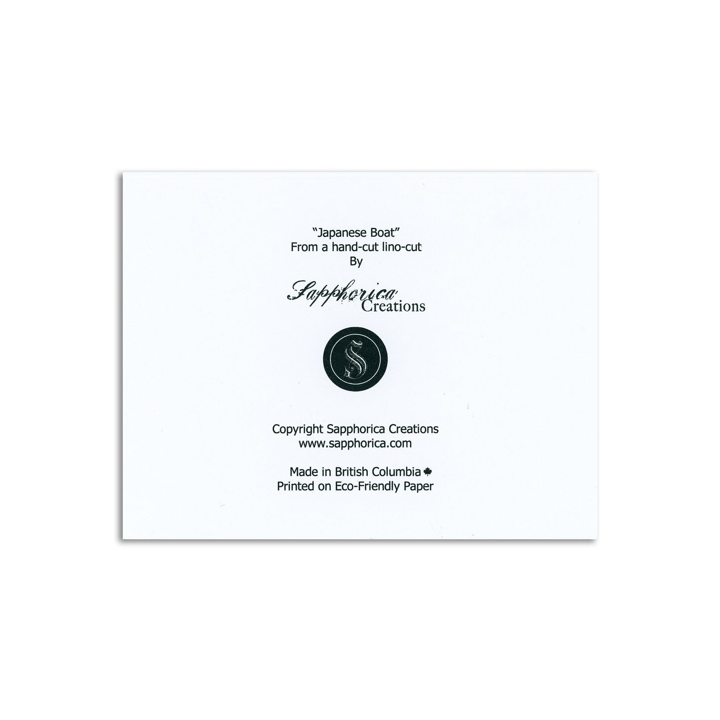 Sapphorica Creations Japanese Boat Art Card - Sapphorica Creations