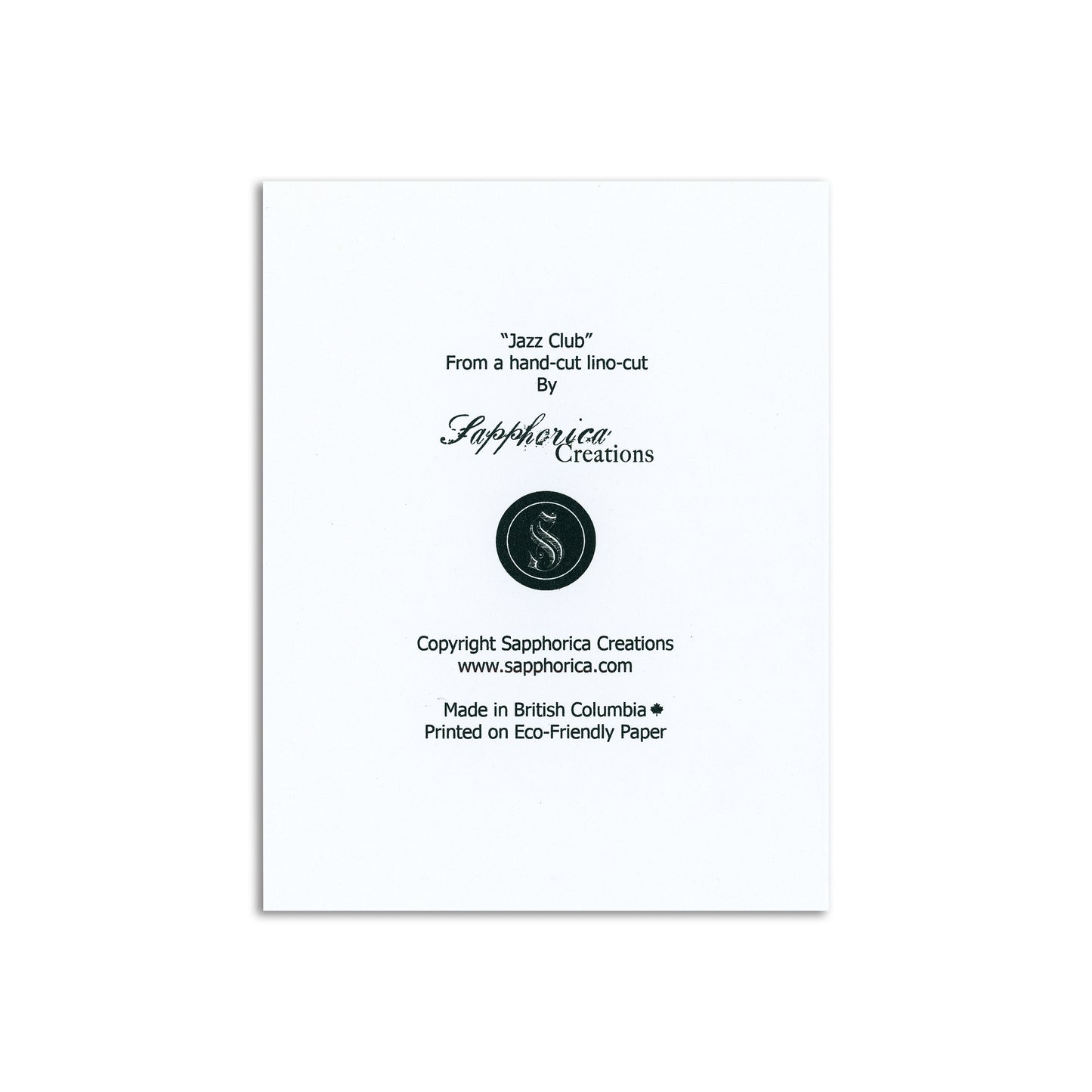 Sapphorica Creations Jazz Club Art Card - Sapphorica Creations