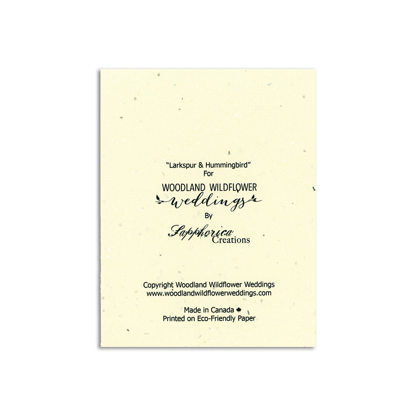 Woodland Wildflower x Sapphorica Creations- Larkspur Hummingbird Wildflower Seed Art Card - Sapphorica Creations