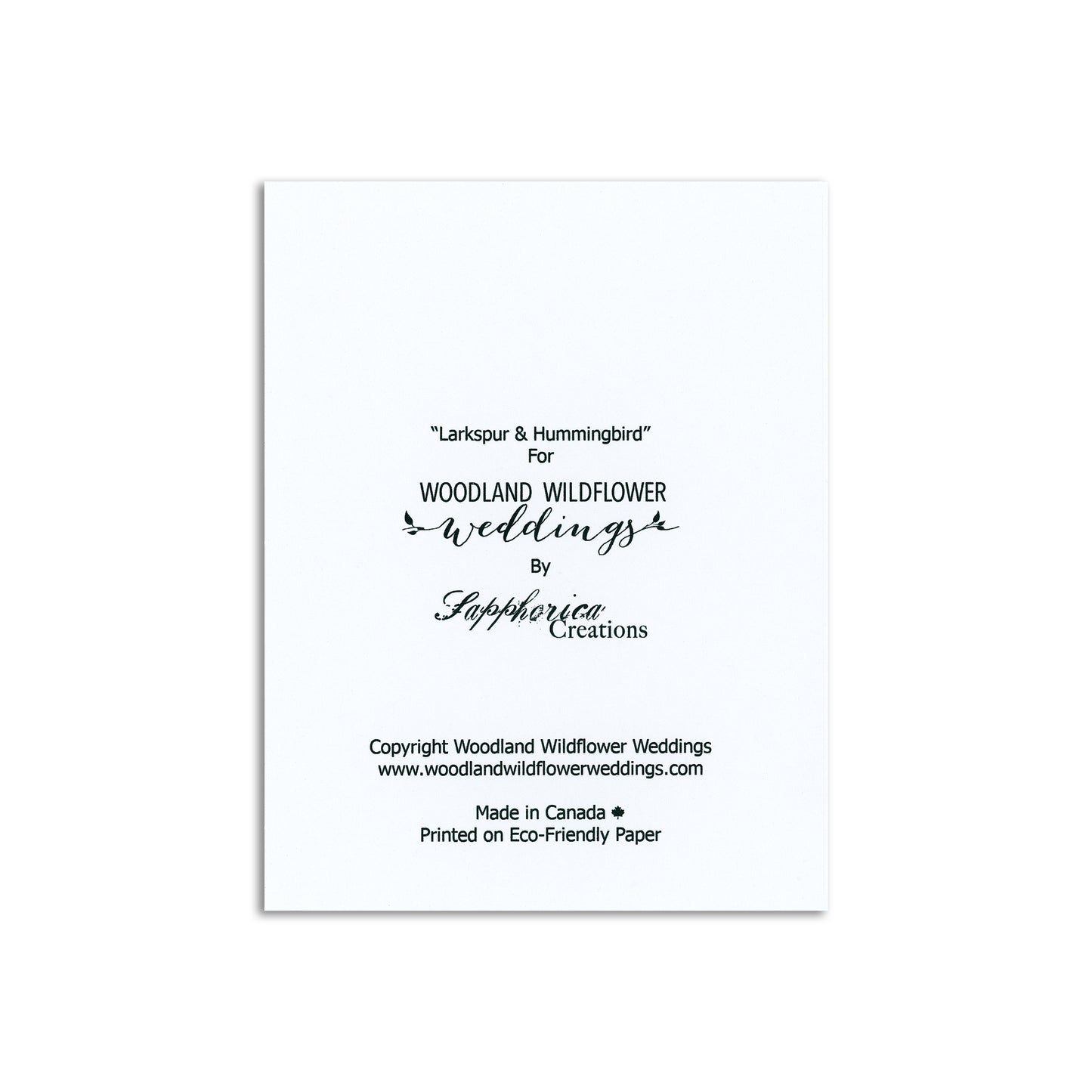 Woodland Wildflower x Sapphorica Creations- Larkspur & Hummingbird Art Card - Sapphorica Creations