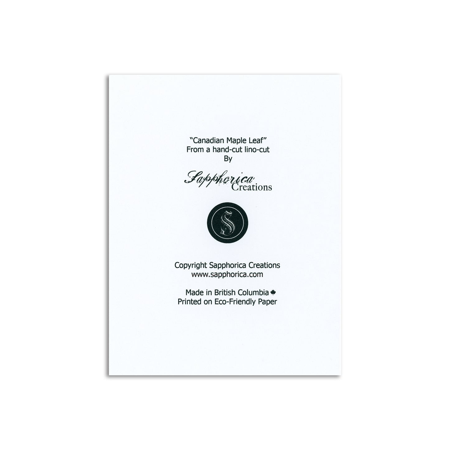 Sapphorica Creations Maple Leaf Art Card - Sapphorica Creations
