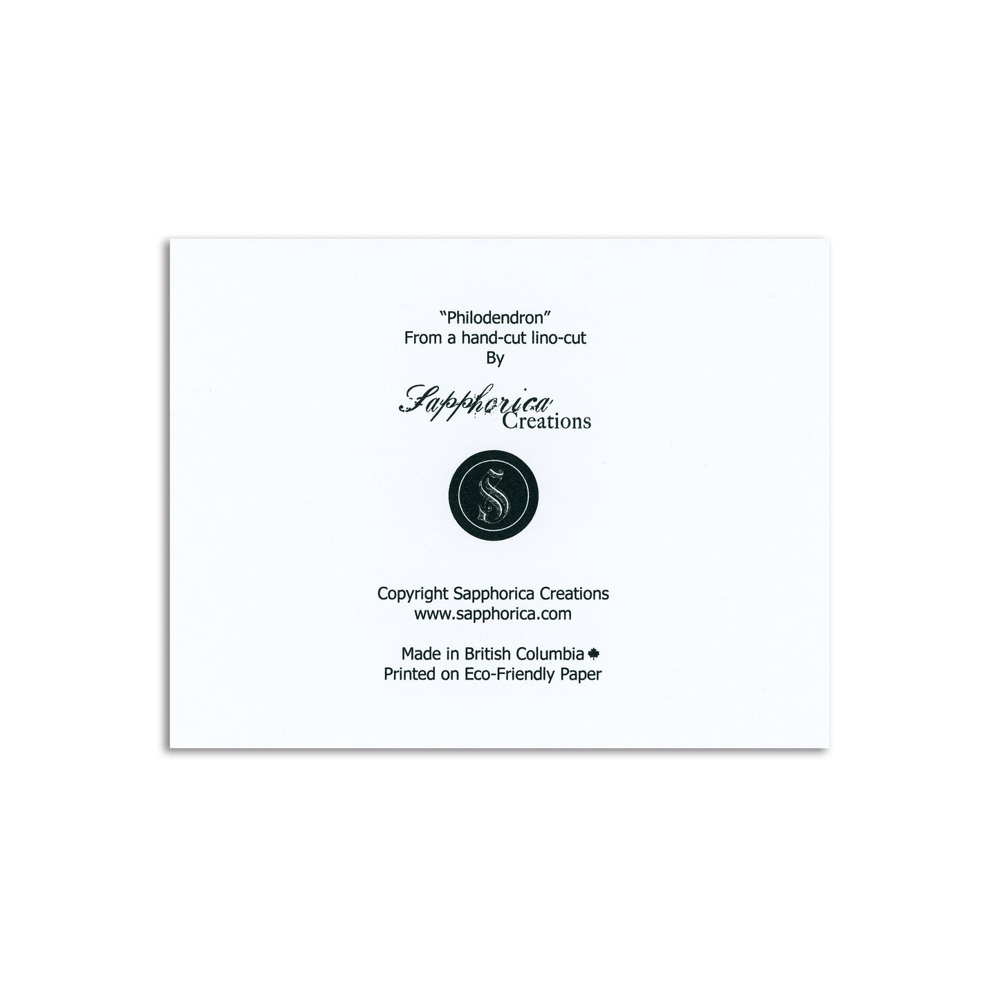 Sapphorica Creations Philodendron Art Card - Sapphorica Creations
