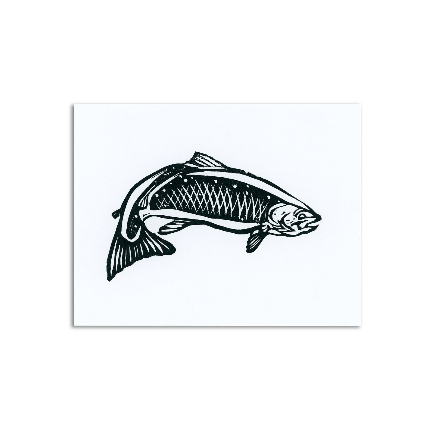 Sapphorica Creations Salmon Jump Art Card - Sapphorica Creations