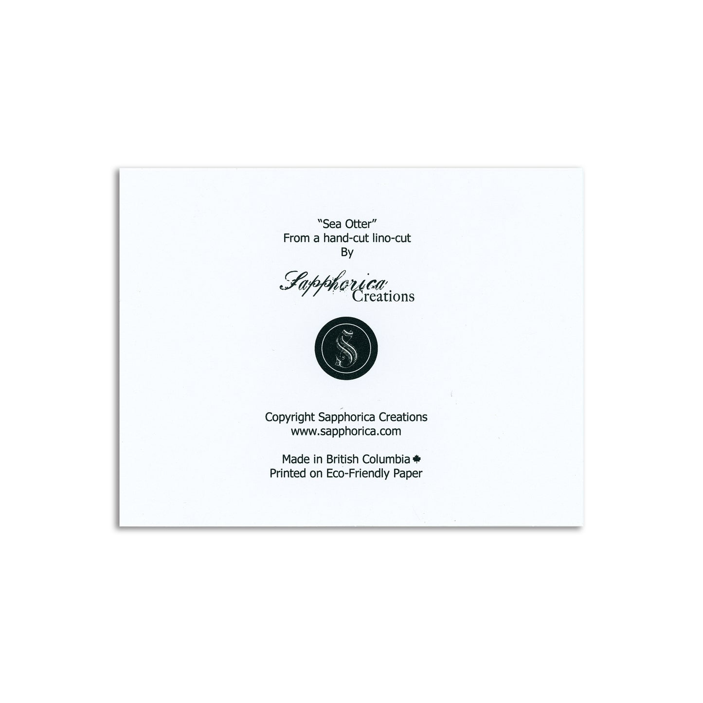 Sapphorica Creations Sea Otter Art Card - Sapphorica Creations