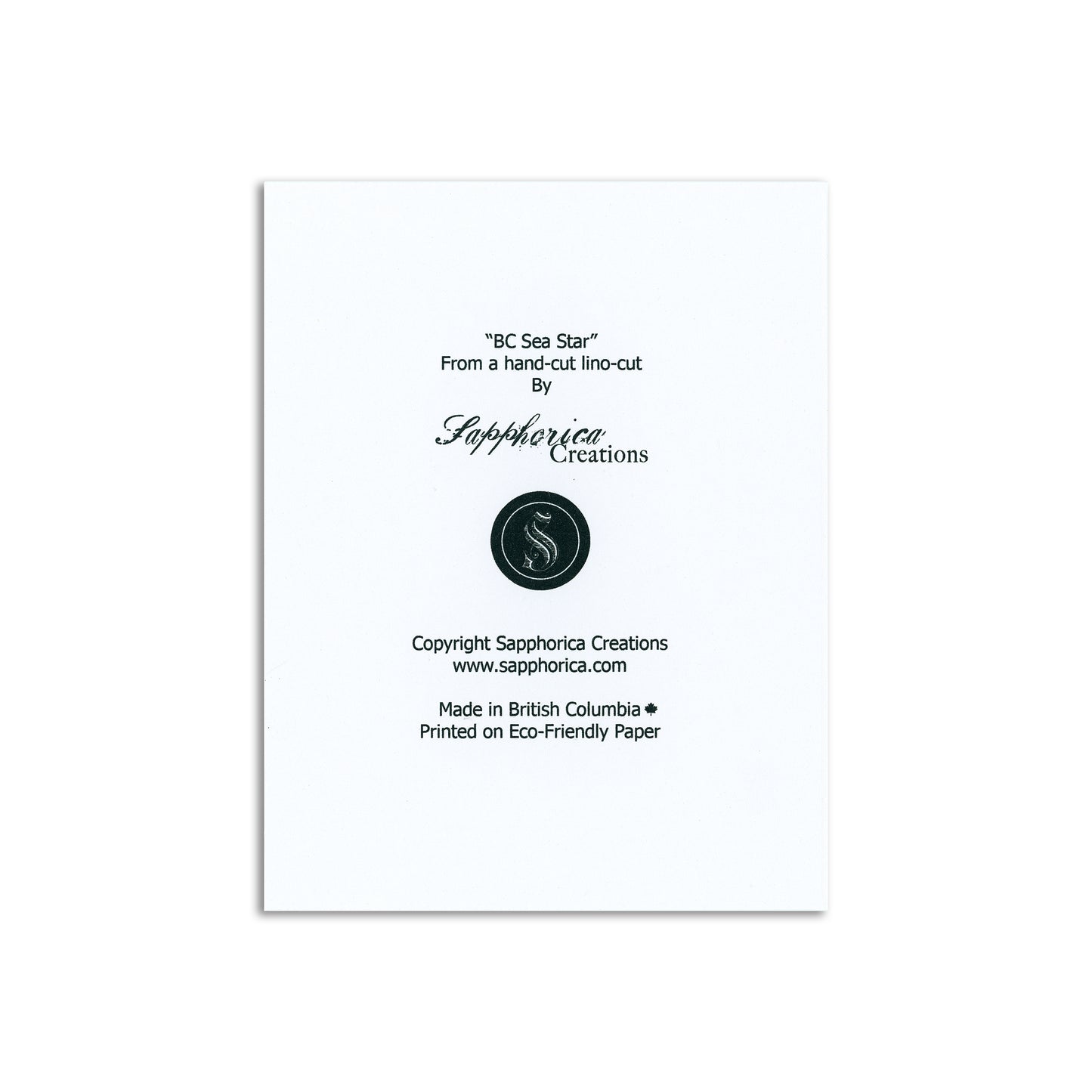 Sapphorica Creations Sea Star Art Card - Sapphorica Creations