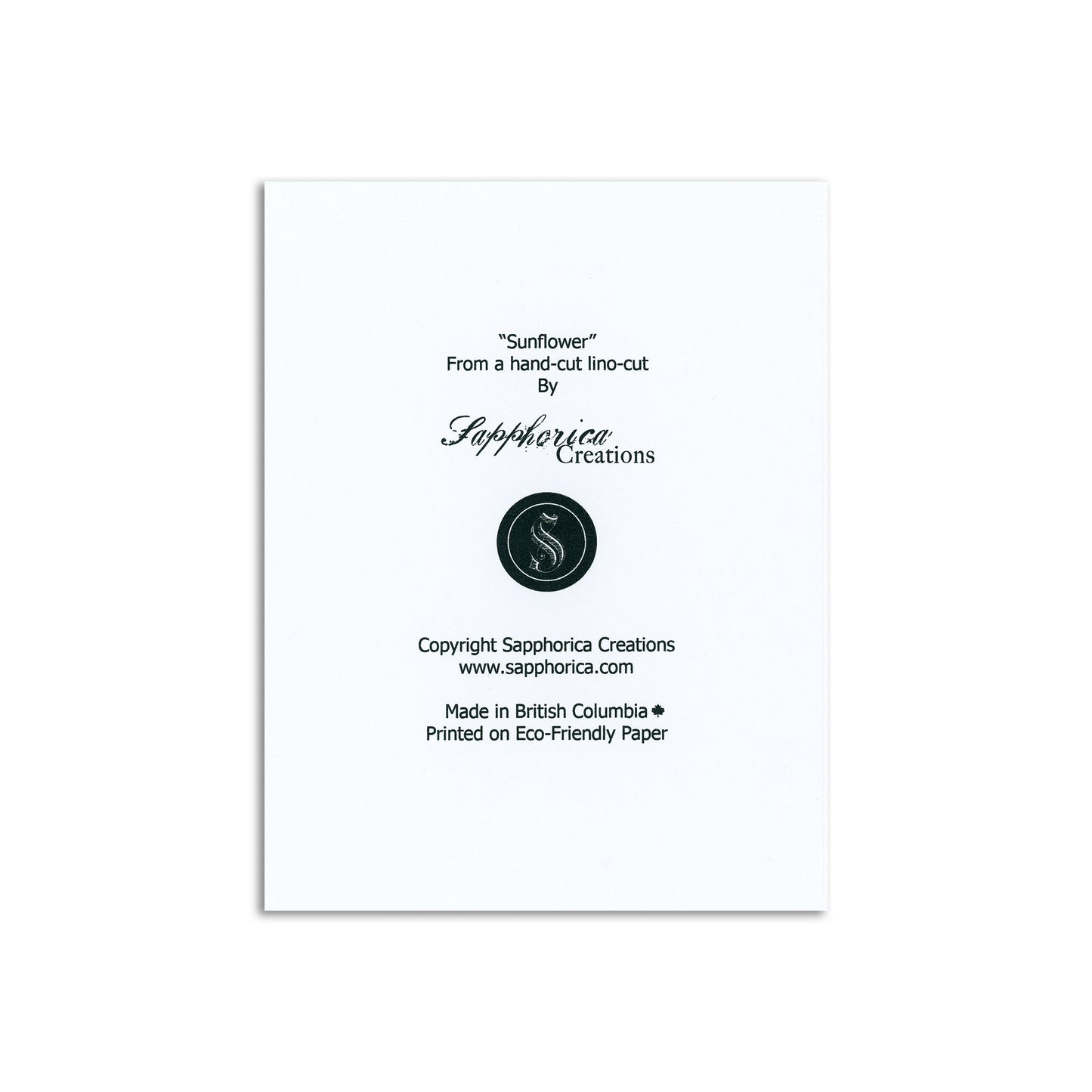 Sapphorica Creations Sunflower Art Card - Sapphorica Creations
