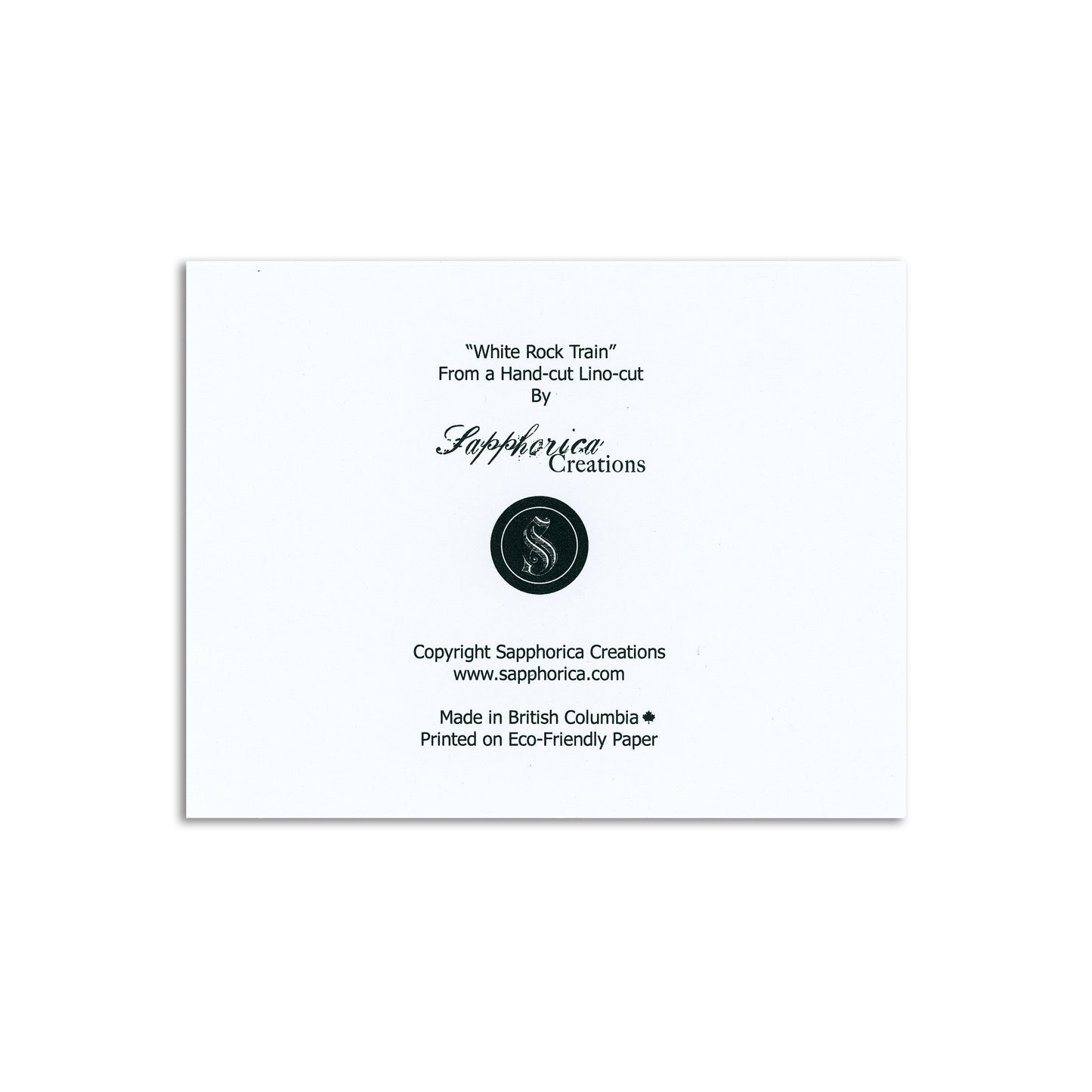Sapphorica Creations White Rock Train Art Card - Sapphorica Creations