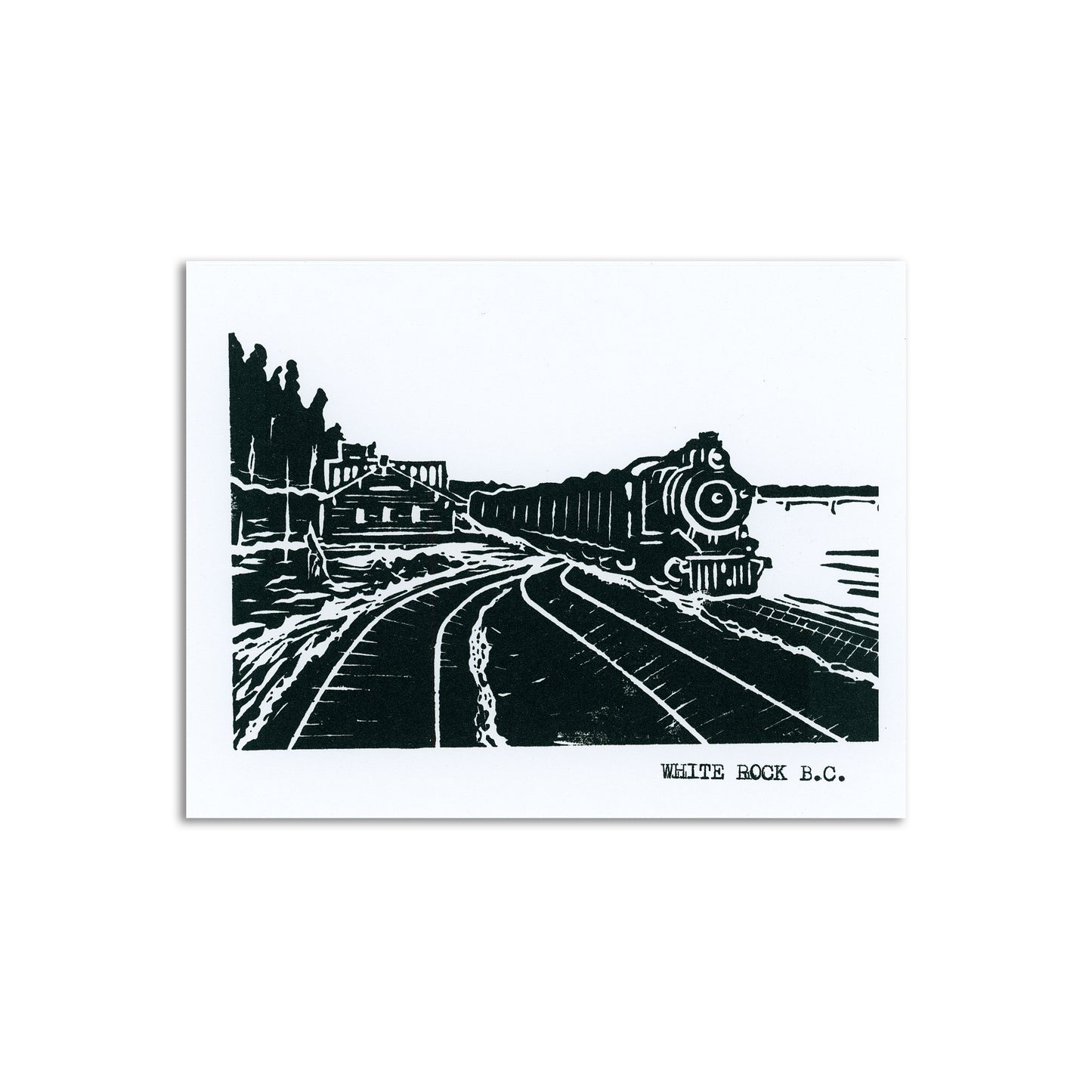 Sapphorica Creations White Rock Train Art Card - Sapphorica Creations