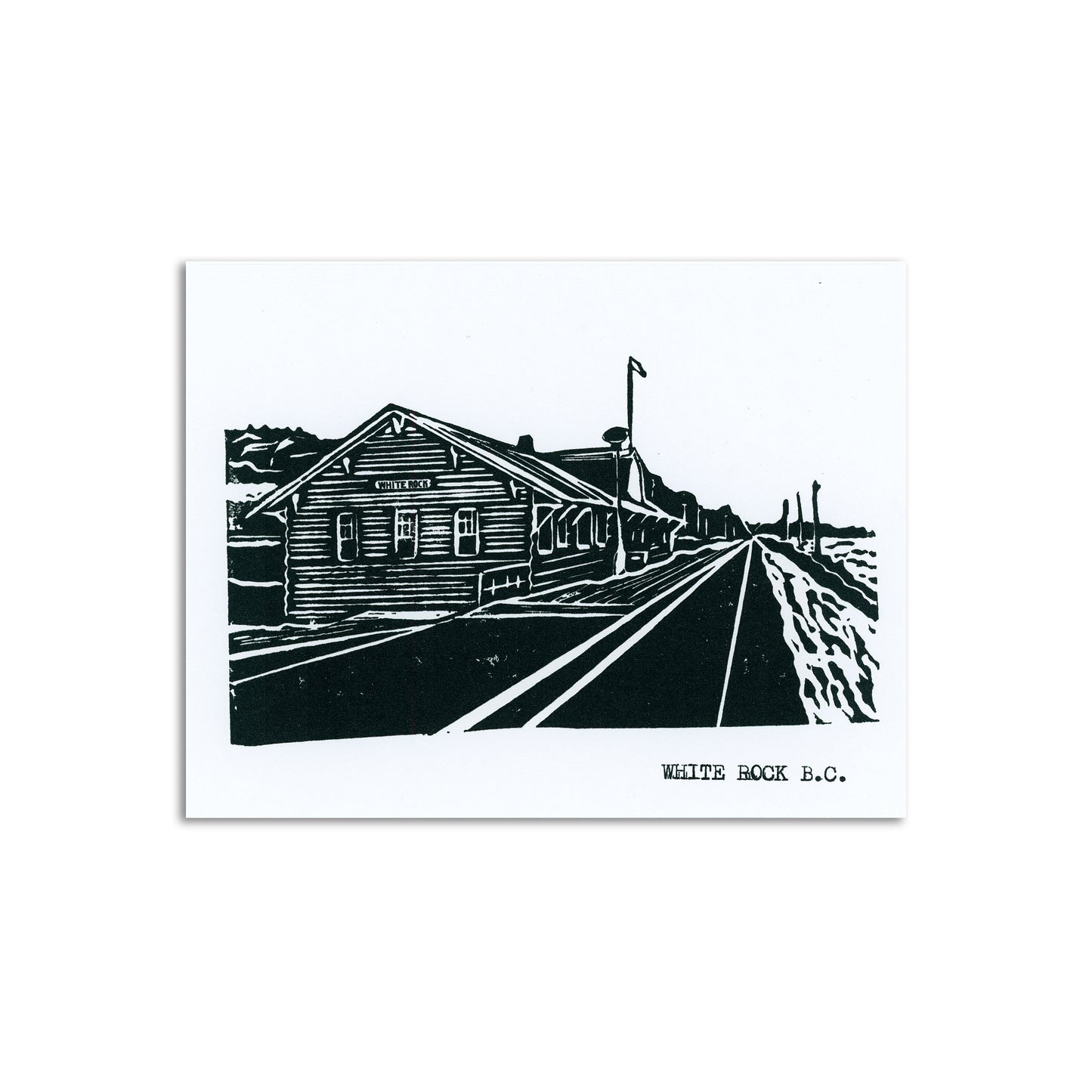 Sapphorica Creations White Rock Train Station Art Card - Sapphorica Creations