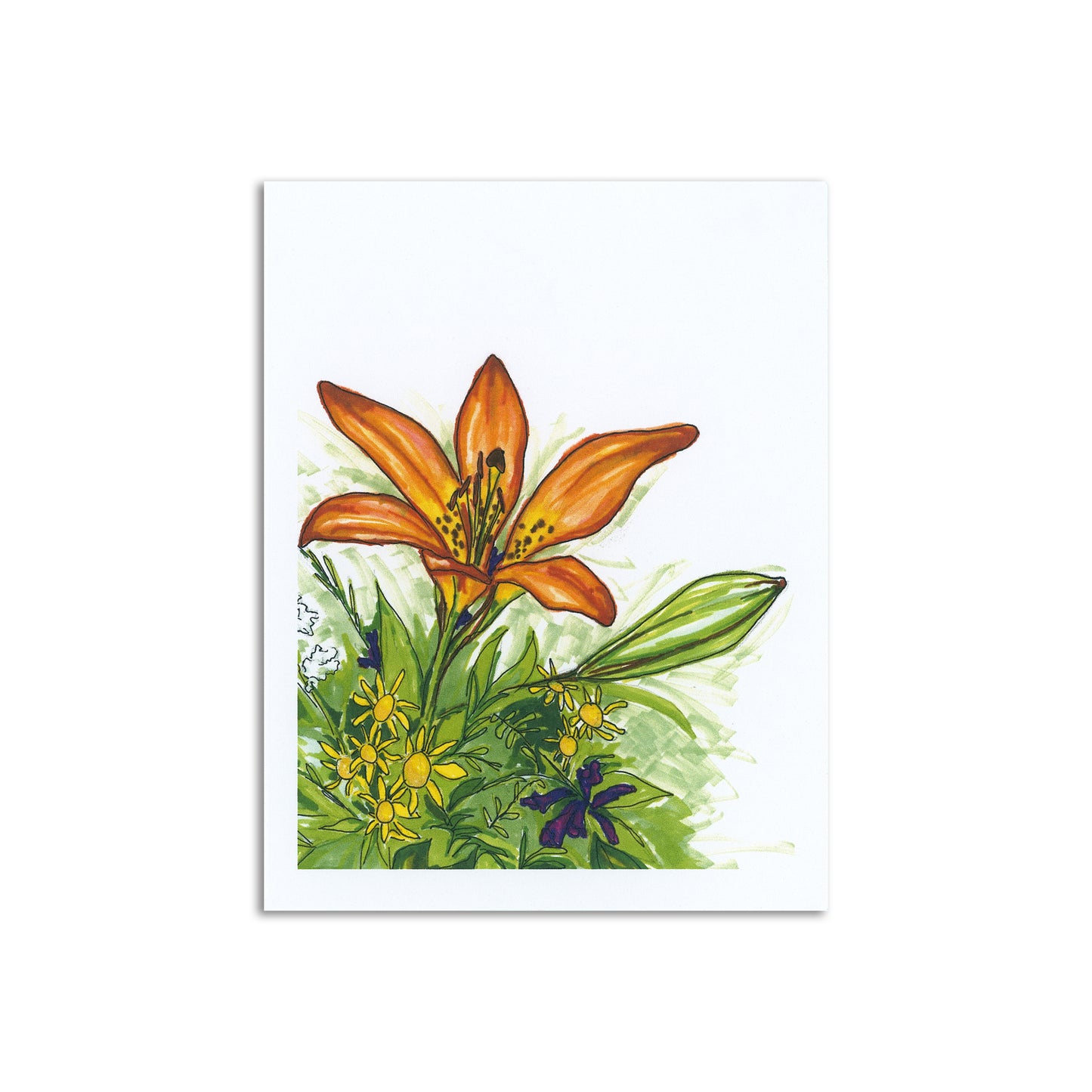 Woodland Wildflower x Sapphorica Creations- Wild Wood Lily Art Card - Sapphorica Creations