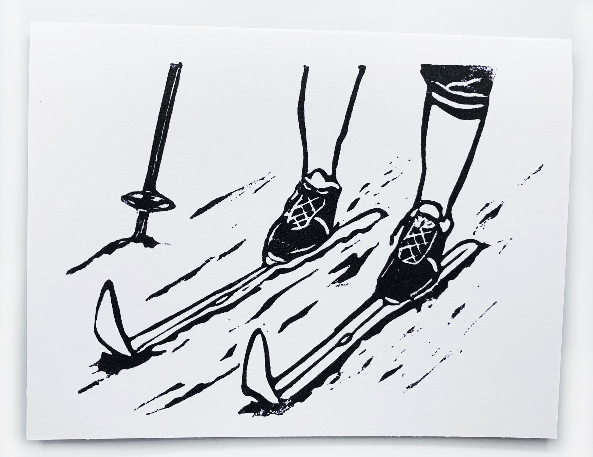 Sapphorica Creations Cross Country Skiing Art Card - Sapphorica Creations