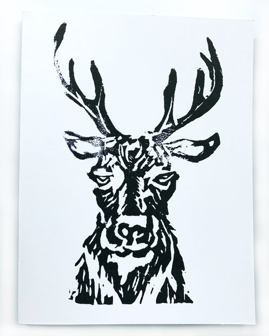 Sapphorica Creations Tired Reindeer Art Card - Sapphorica Creations