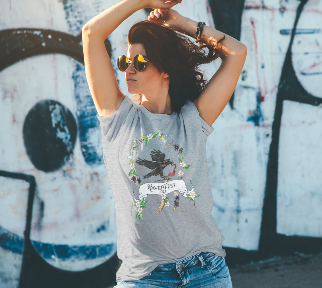 Woodland Wildflower RavenFest 2023 CARE Logo Unisex Tee x Sapphorica Creations - Sapphorica Creations