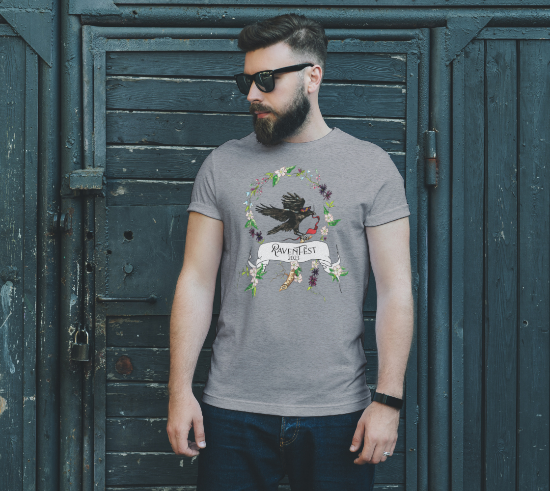 Woodland Wildflower RavenFest 2023 CARE Logo Unisex Tee x Sapphorica Creations - Sapphorica Creations