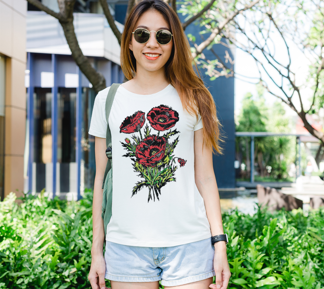 Sapphorica Creations Poppies Women's Tee - Sapphorica Creations