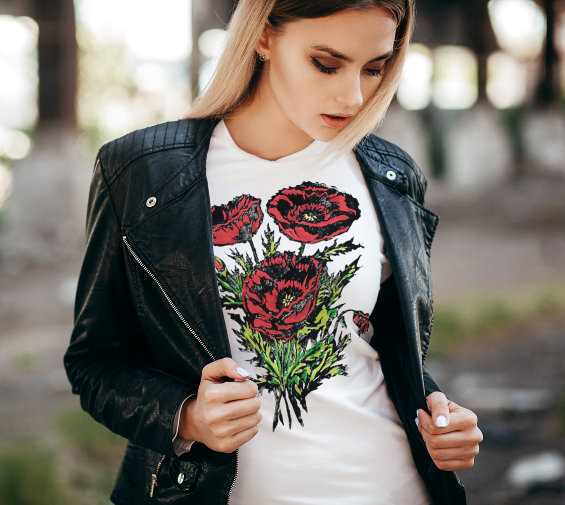 Sapphorica Creations Poppies Women's Tee - Sapphorica Creations