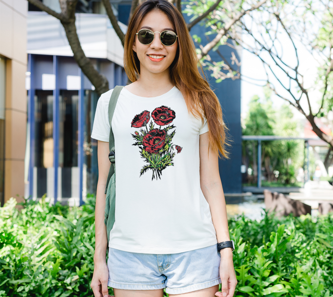 Sapphorica Creations Small poppies Women's Tee - Sapphorica Creations