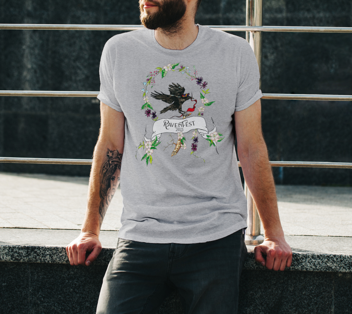 Woodland Wildflower RavenFest 2023 CARE Logo Unisex Tee x Sapphorica Creations - Sapphorica Creations
