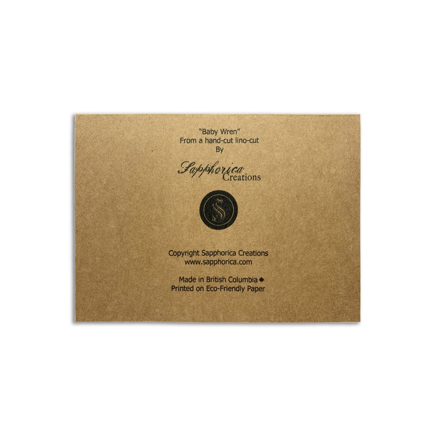 Sapphorica Creations- Baby Wren Art Card - Sapphorica Creations