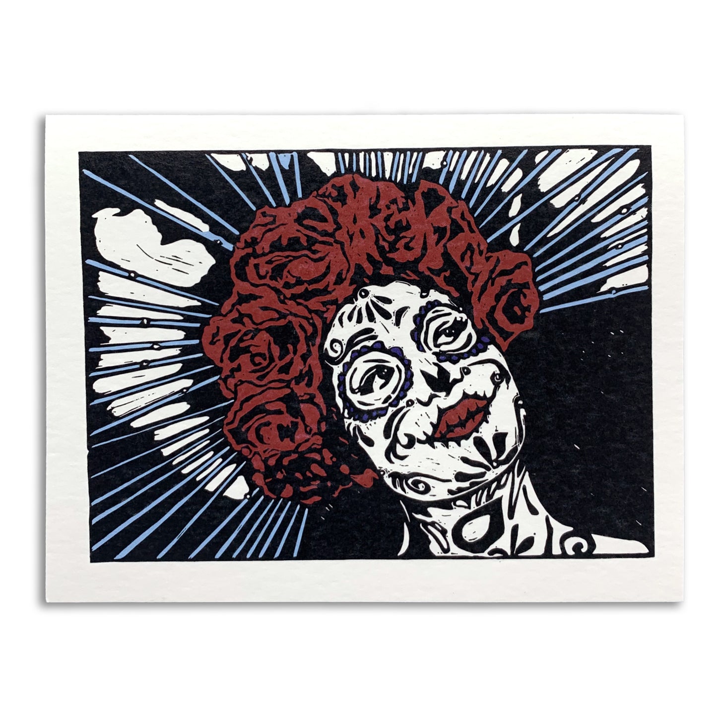 Sapphorica Creations- Carmelita Linocut Art Card
