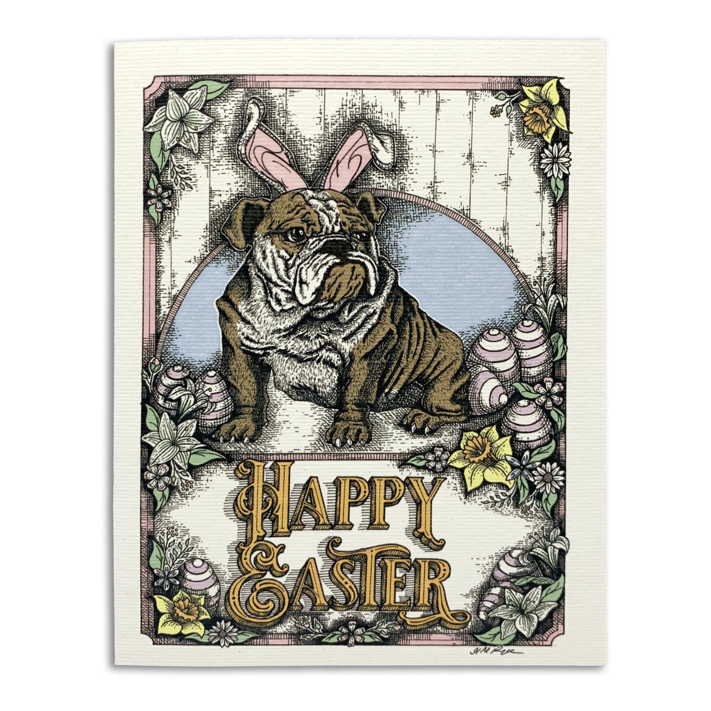 Sapphorica Creations- Phillip the Easter Bulldog Art Card
