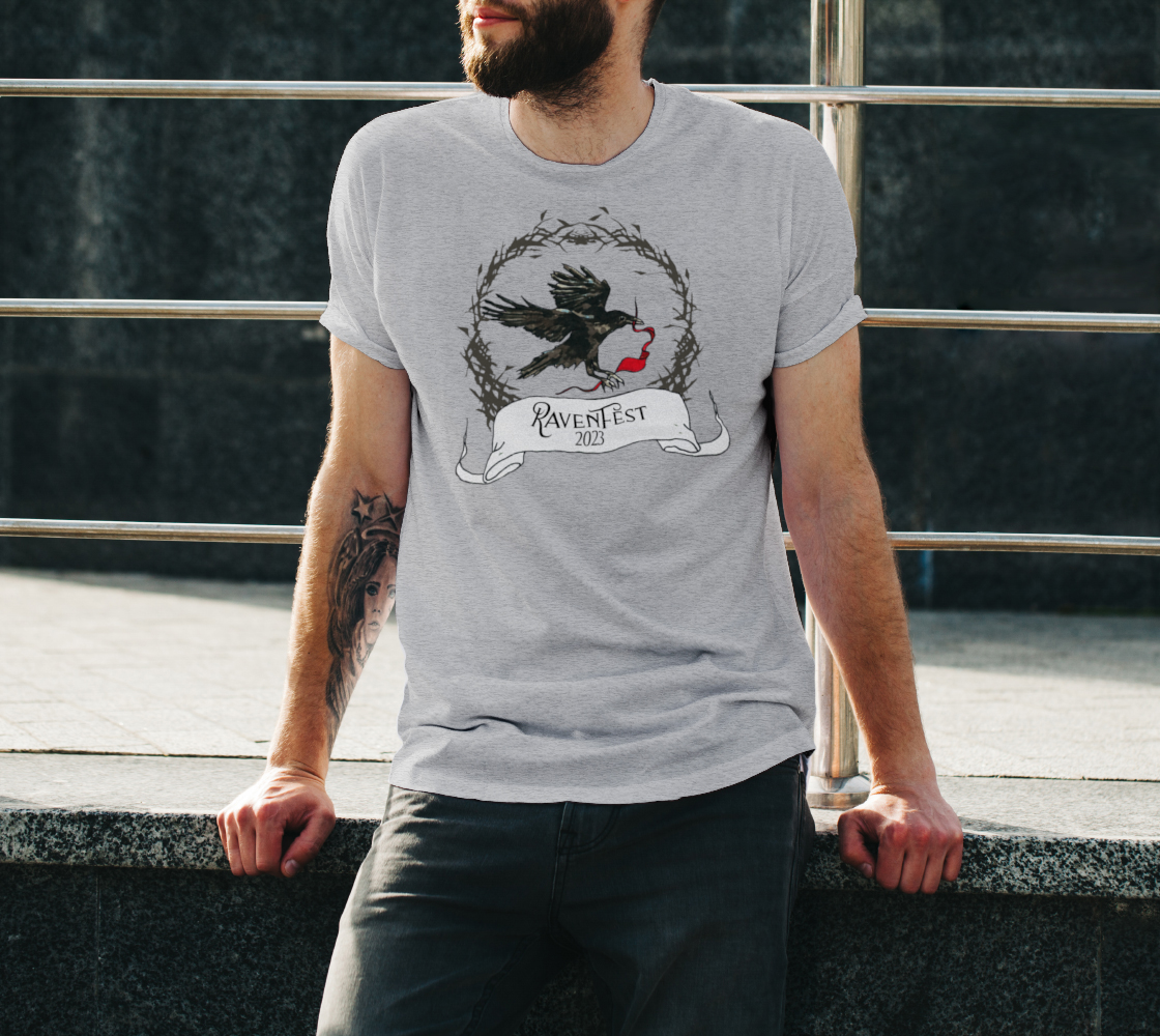 RavenFest Raven Thorn Unisex Tee- extended sizing/colors- with Care Logo x Sapphorica Creations - Sapphorica Creations