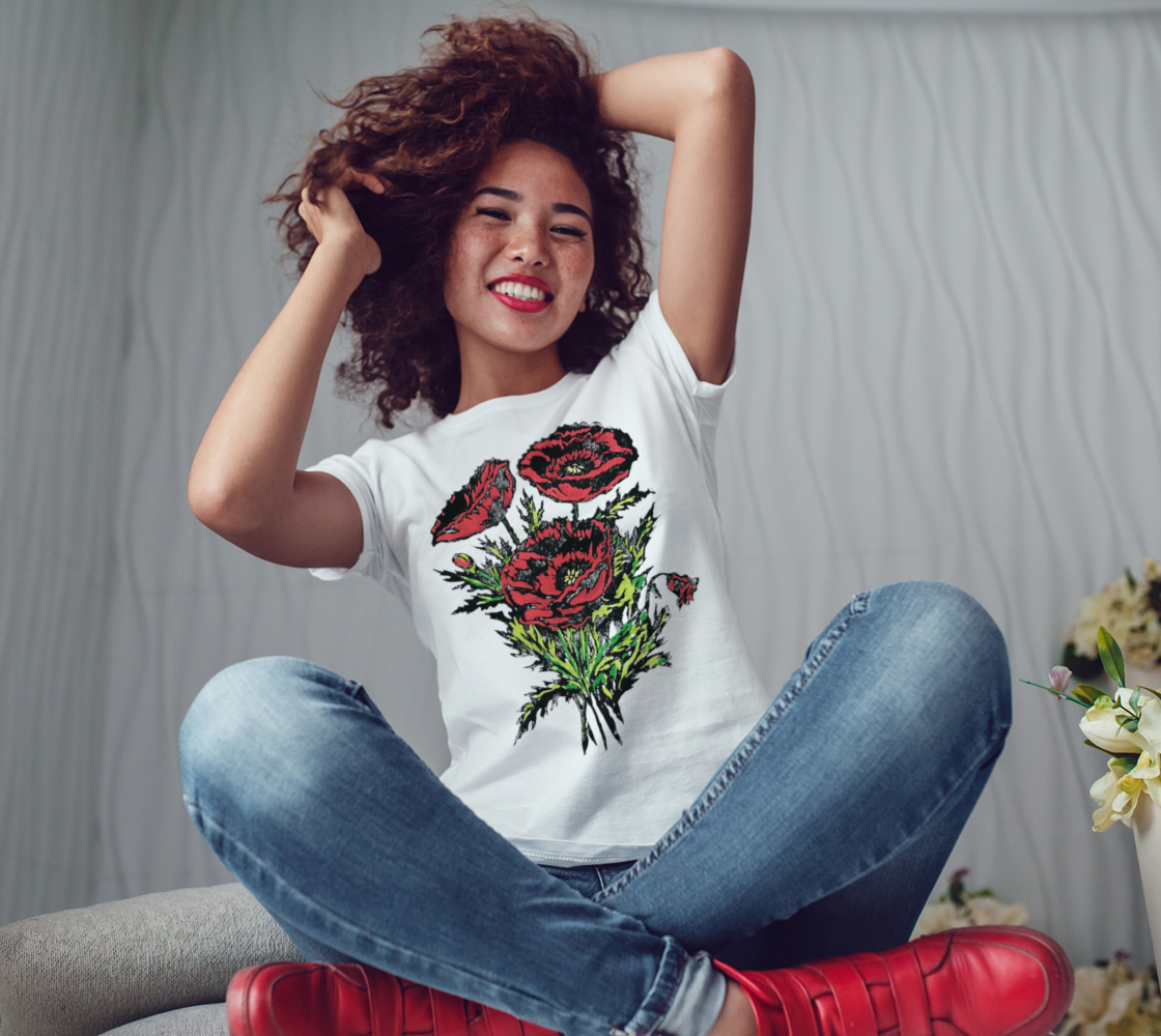 Sapphorica Creations Poppies Women's Tee - Sapphorica Creations