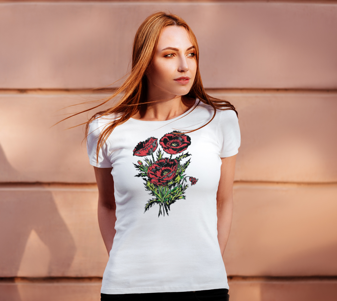 Sapphorica Creations Small poppies Women's Tee - Sapphorica Creations
