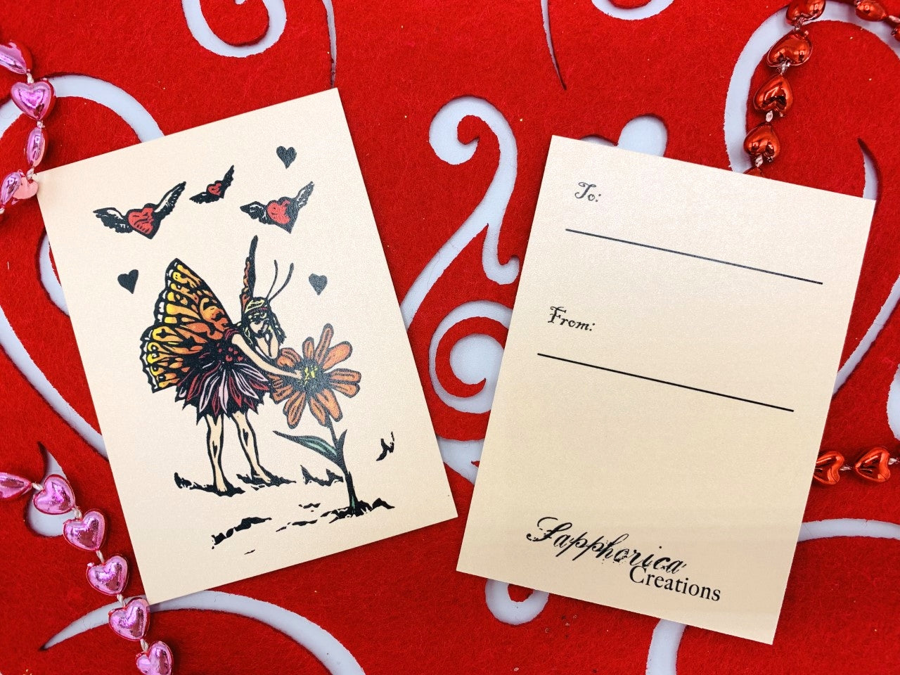 Sapphorica Creations- Valentine's Day Linocut Mini Art Card Collection
