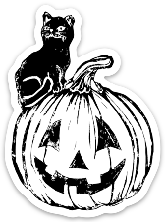 Sapphorica Creations Cat Pumpkin Sticker - Sapphorica Creations 