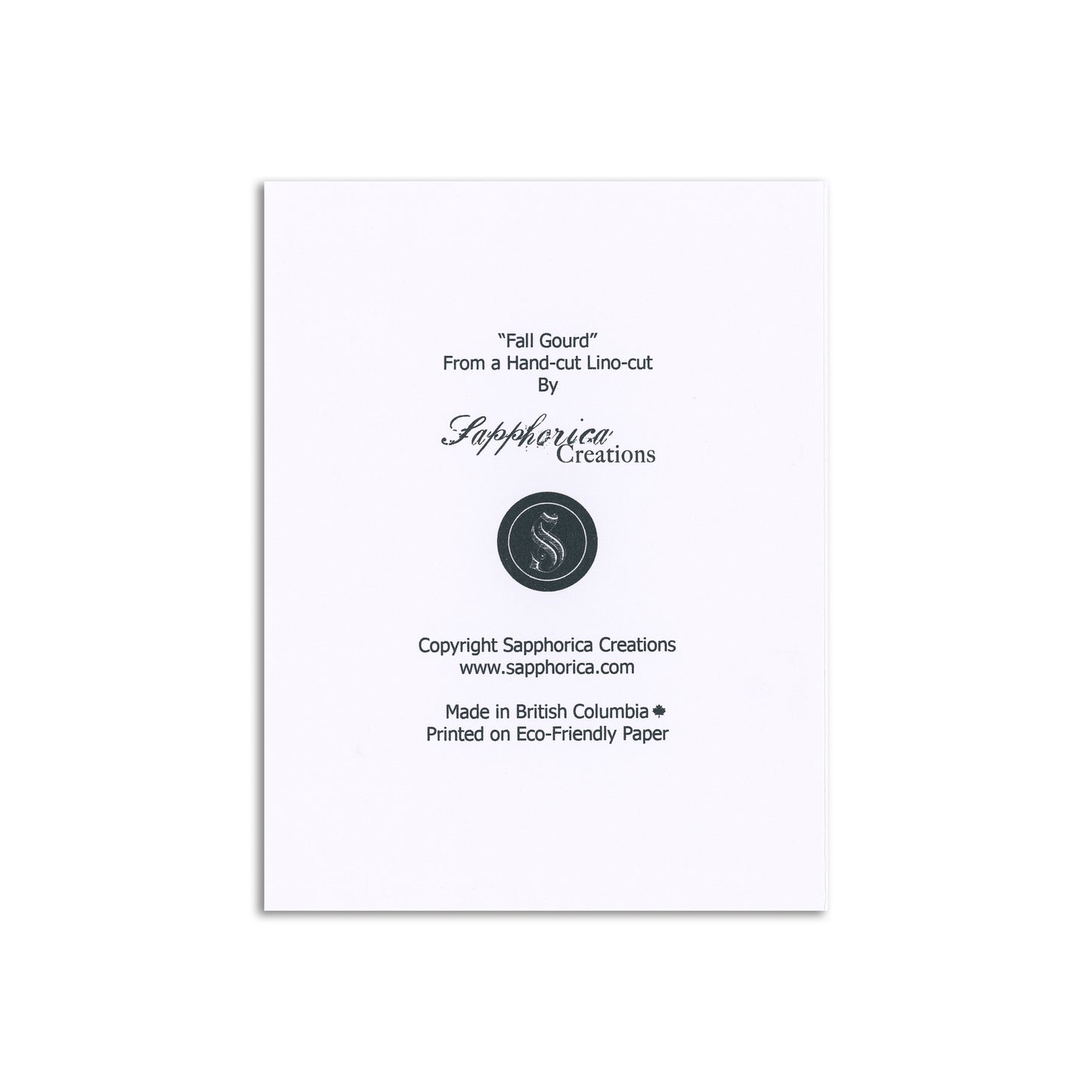 Sapphorica Creations Fall Gourd Art Card