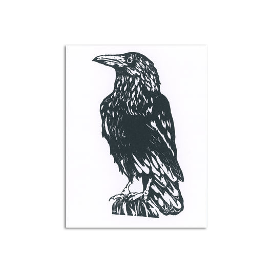 Sapphorica Creations Raven Perched Art Card