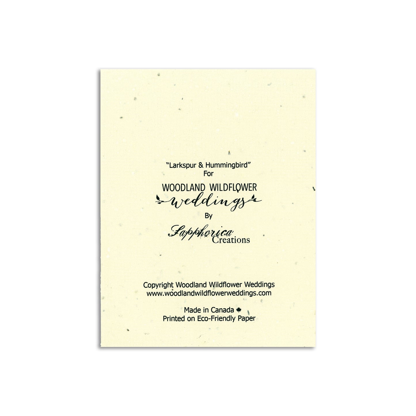 Woodland Wildflower x Sapphorica Creations- Larkspur Hummingbird Wildflower Seed Art Card - Sapphorica Creations 