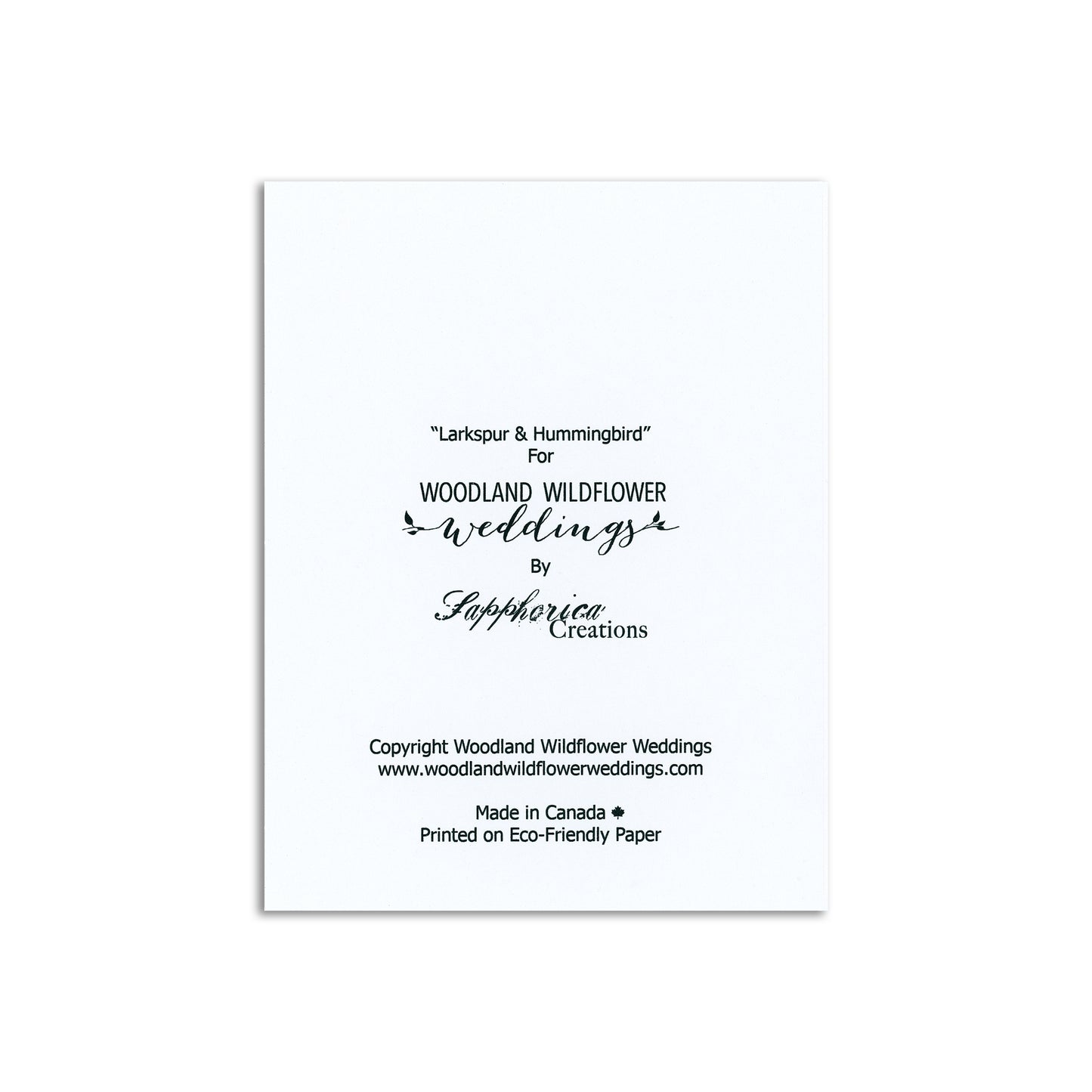 Woodland Wildflower x Sapphorica Creations- Larkspur & Hummingbird Art Card - Sapphorica Creations 