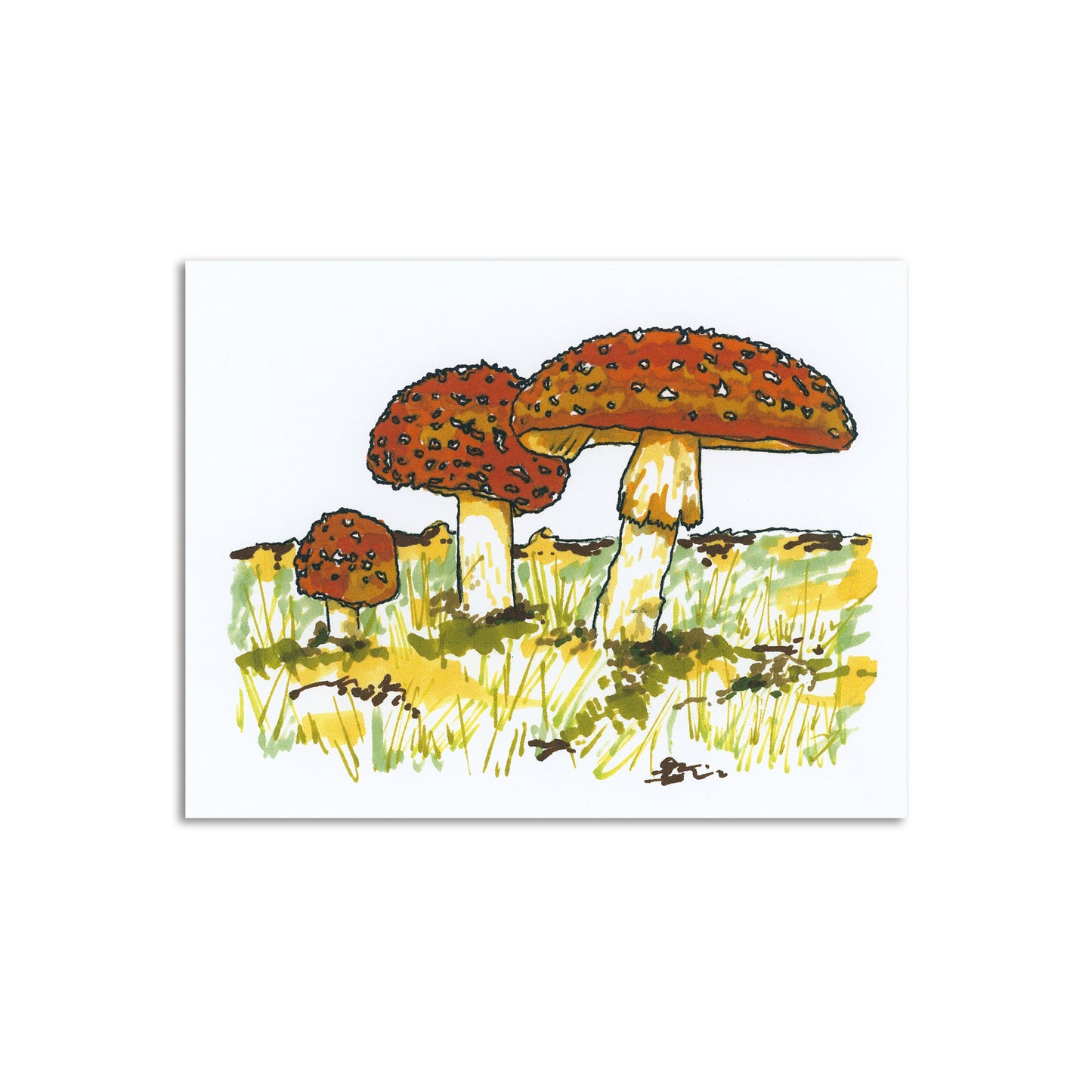 Woodland Wildflower x Sapphorica Creations- Mushrooms Art Card - Sapphorica Creations 