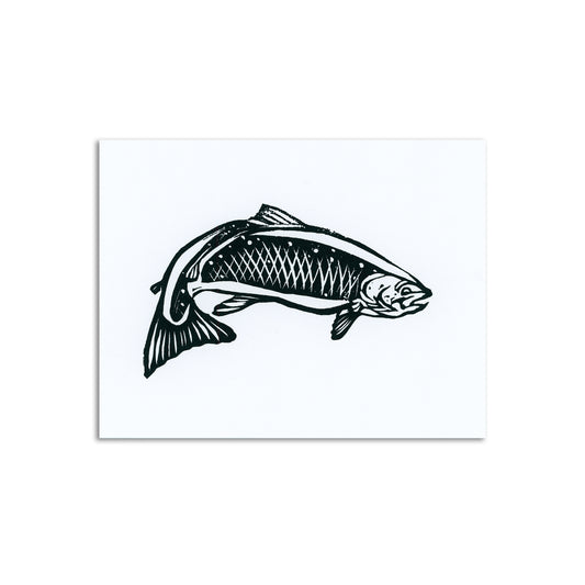 Sapphorica Creations Salmon Jump Art Card - Sapphorica Creations 